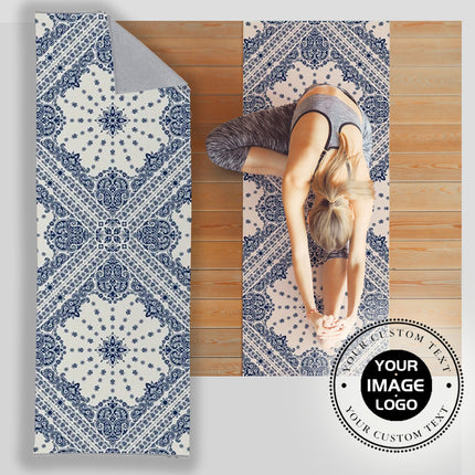 Personalized Paisley Bandana Print Yoga Mat Towel