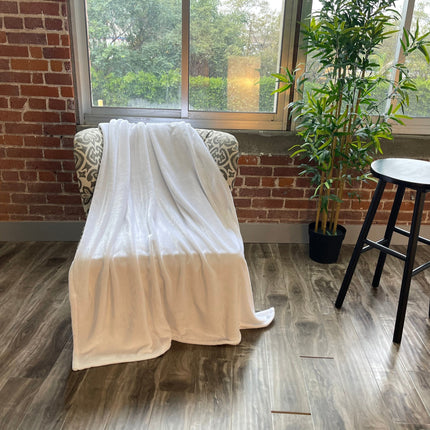White Plush Fleece Blanket: Sublimation Minky Blanket - 3 Sizes