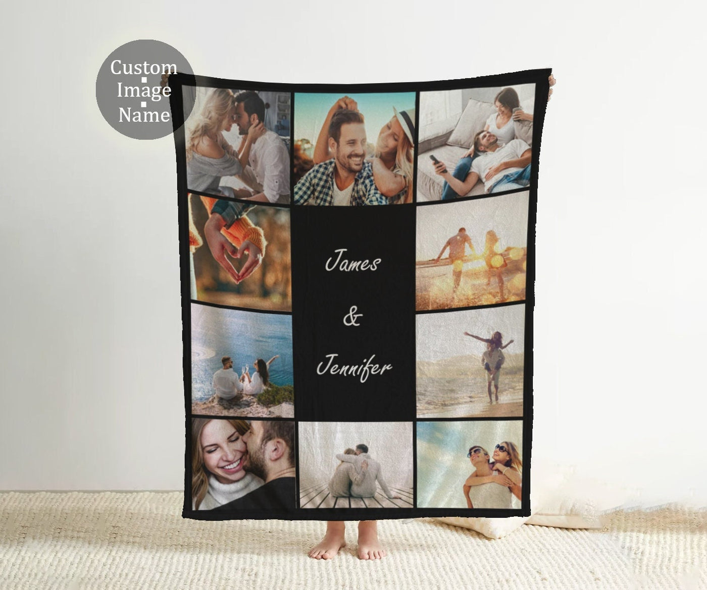 Madi  - Custom Listing - Photo Blanket Using 10 Couple Photo + Name