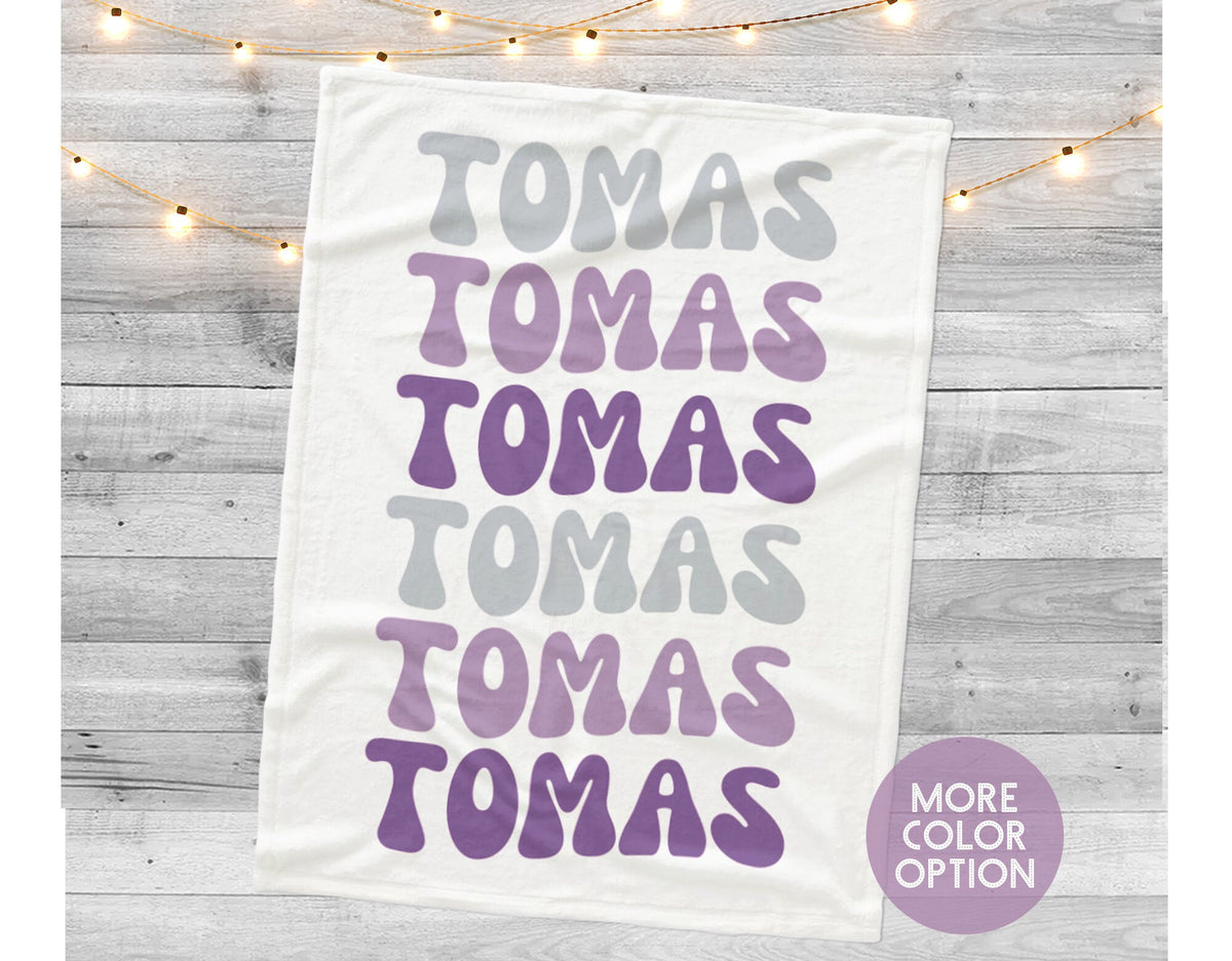 MULTI COLOR Name Blanket: Personalized Minky or Sherpa Baby Blanket