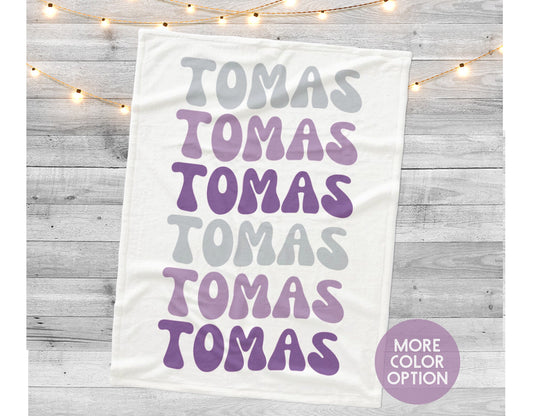 MULTI COLOR Name Blanket: Personalized Minky or Sherpa Baby Blanket