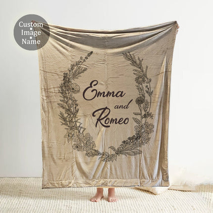Personalized Mink Sherpa Throw Blanket: Custom Name Gift (60x72”)