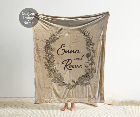 Personalized Mink Sherpa Throw Blanket: Custom Name Gift (60x72”)
