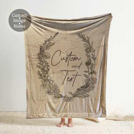 Personalized Mink Sherpa Throw Blanket: Custom Name Gift (60x72”)