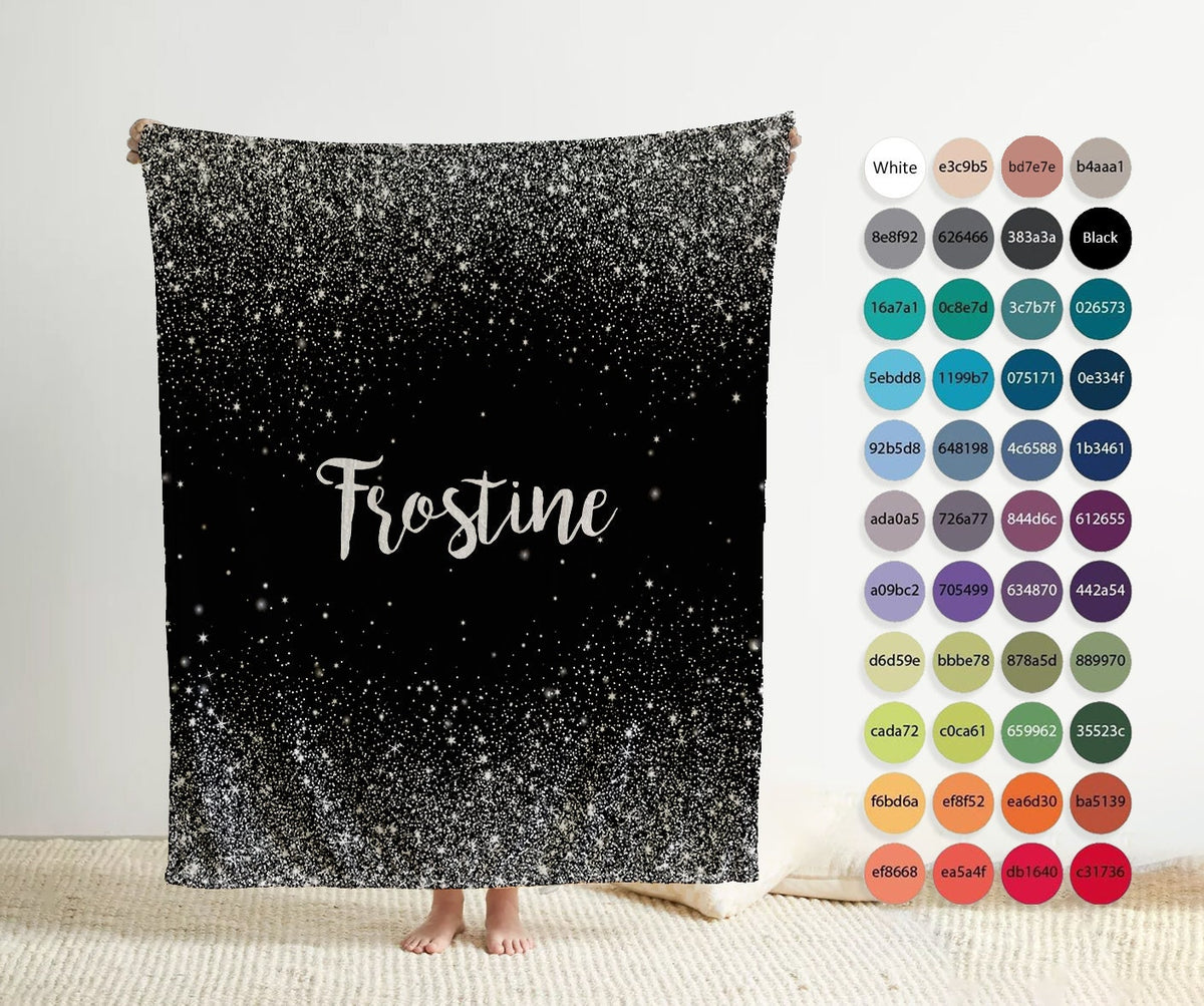 Sparkling Glitter Personalized Minky Blanket: Plush Fleece Gift