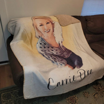 Custom Couple Photo Blanket, Personalized Fleece Blanket Gift