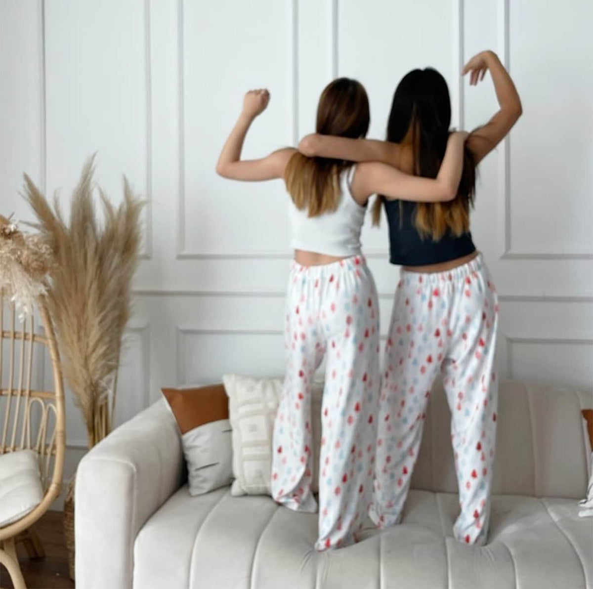 Personalized Christmas Tree Design Pajama Pants, Custom Name Family Pajamas