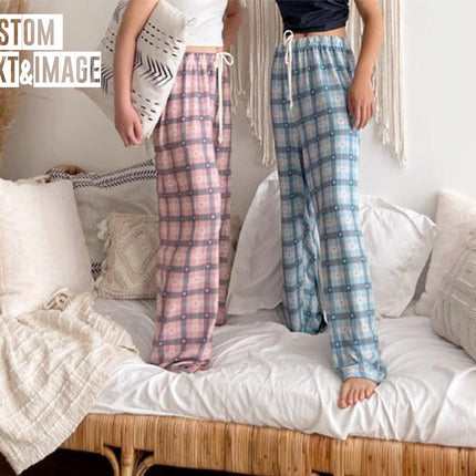 Personalized Plaid Style Pajama Pants, Custom Photo, Christmas Gift
