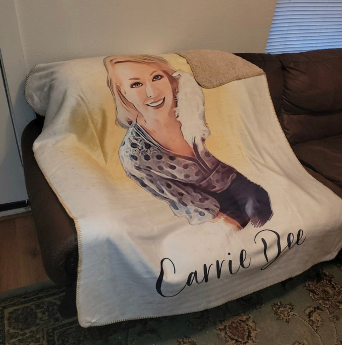 Personalized Portrait Photo Blanket: Custom Minky or Sherpa Fleece Gift