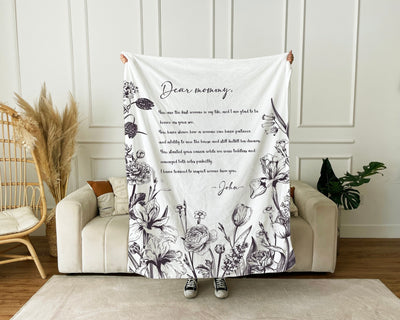 Letter Blanket, Personalized Gift, Minky Throw Blanket Handwriting Custom for Dad, Mother’s Day Gif, Grandparent, Valentine day, Anniversary