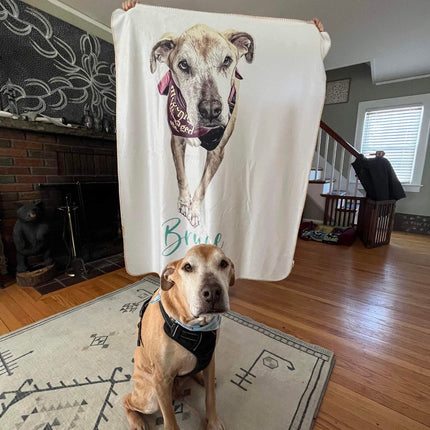 Custom Pet Photo Blanket: Personalized Dog or Cat Name Blanket