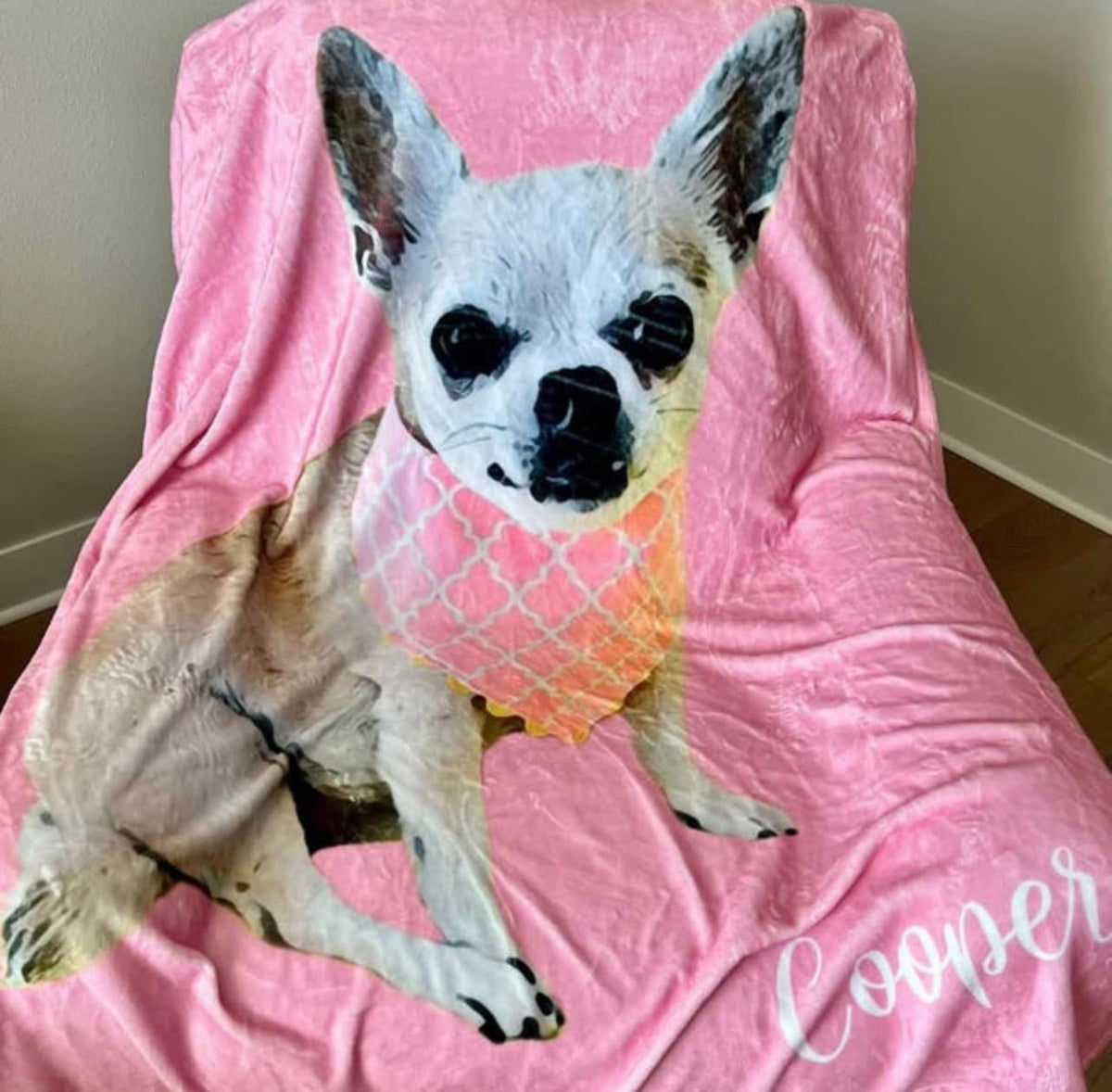 Custom Pet Photo Blanket: Personalized Dog/Cat Name Blanket