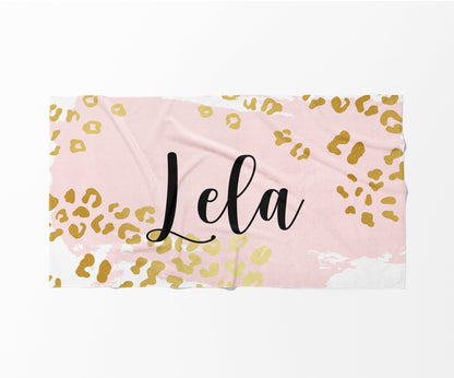New Animal Print Style Personalized Beach Towel Personalized Name Bath Towel Custom Pool Towel Beach Towel With Name Outside Birthday Gift