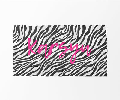 New Animal Print Style Personalized Beach Towel Personalized Name Bath Towel Custom Pool Towel Beach Towel With Name Outside Birthday Gift