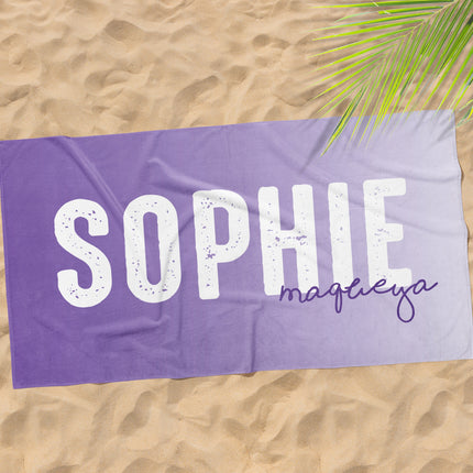 Solid Bold Font Style Personalized Beach Towel Personalized Name Bath Towel Custom Pool Towel Beach Towel With Name Outside Birthday Gift