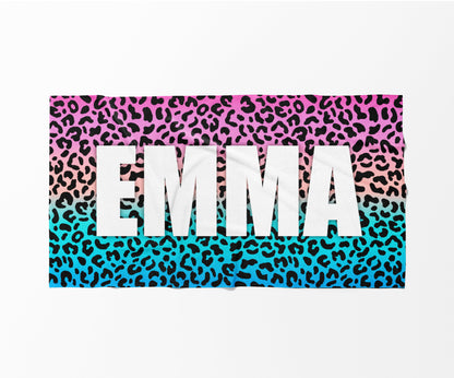 New Animal Print Style Personalized Beach Towel Personalized Name Bath Towel Custom Pool Towel Beach Towel With Name Outside Birthday Gift