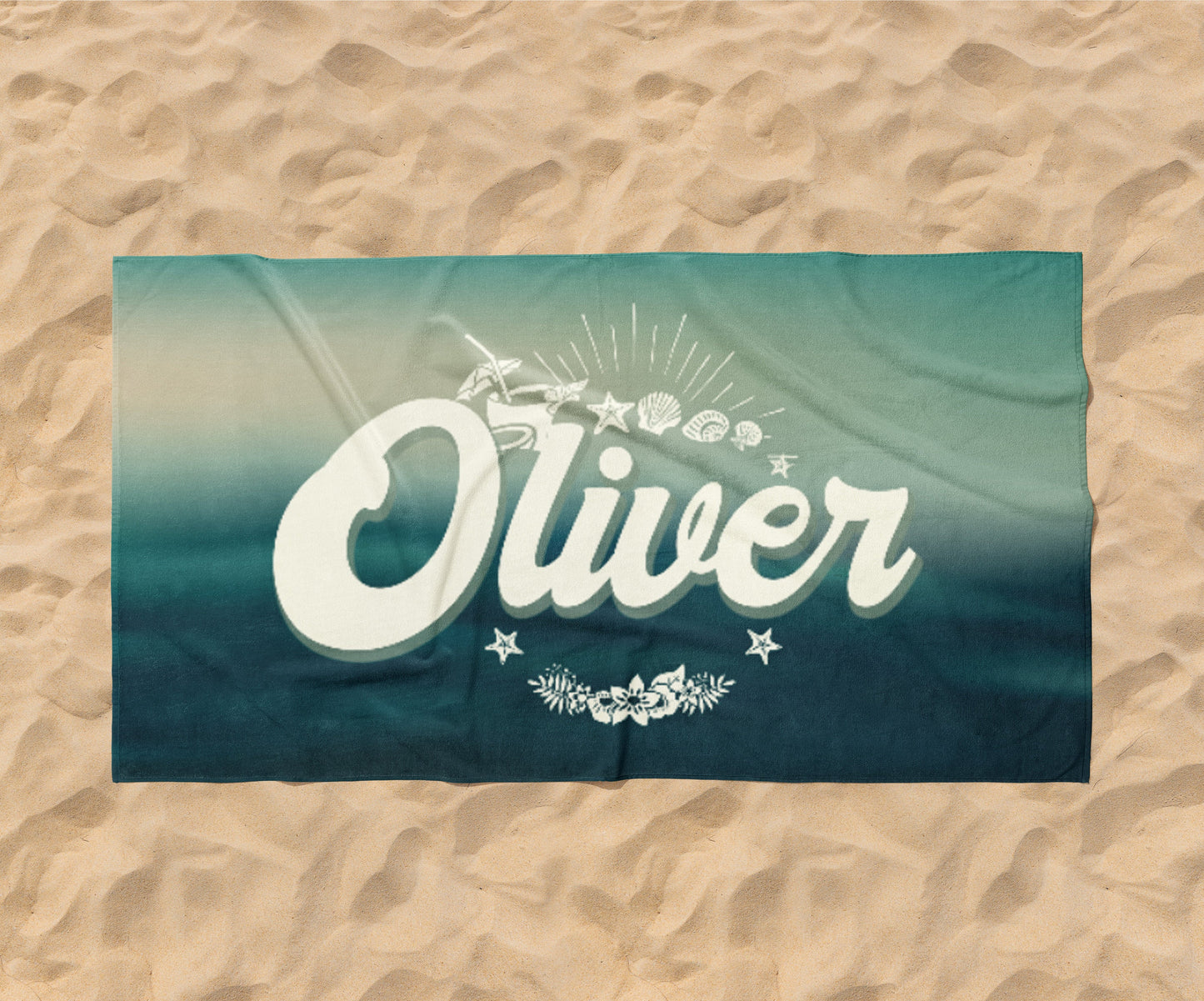 RETRO Style Personalized Beach Towel Personalized Name Bath Towel Custom Pool Towel Beach Towel With Name Outside Birthday Vacation Gift