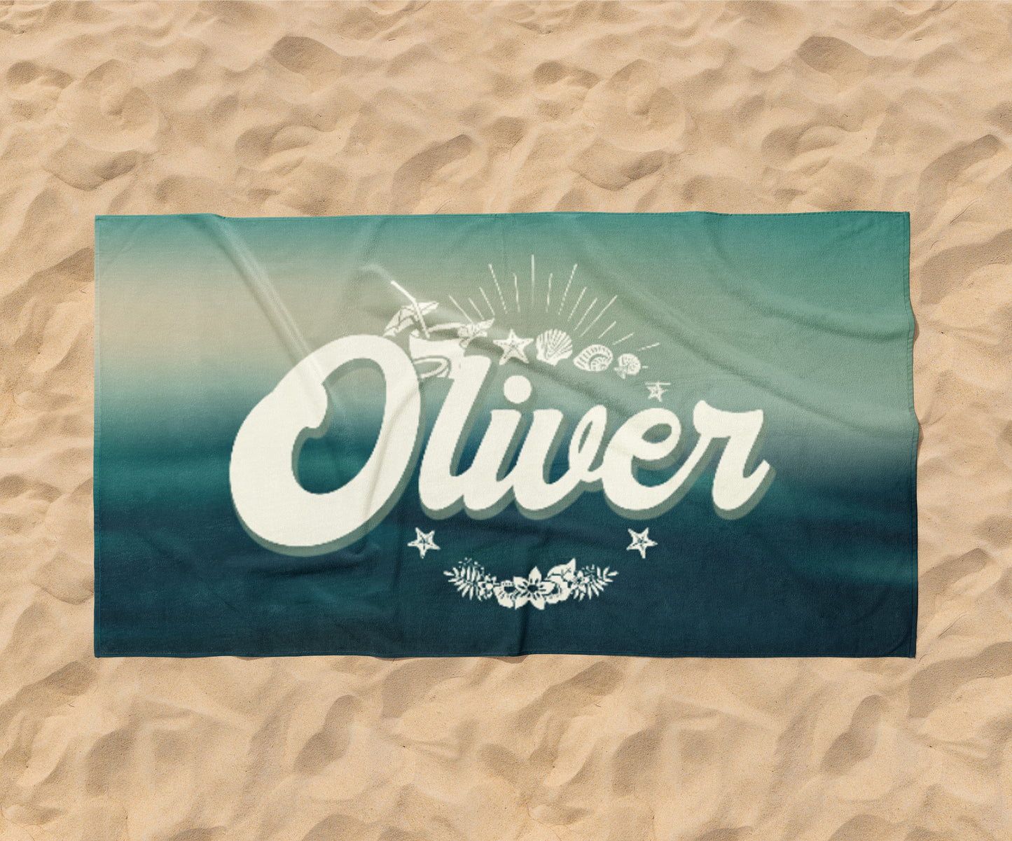 RETRO Style Personalized Beach Towel Personalized Name Bath Towel Custom Pool Towel Beach Towel With Name Outside Birthday Vacation Gift