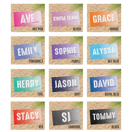 Solid Bold Font Style Personalized Beach Towel Personalized Name Bath Towel Custom Pool Towel Beach Towel With Name Outside Birthday Gift