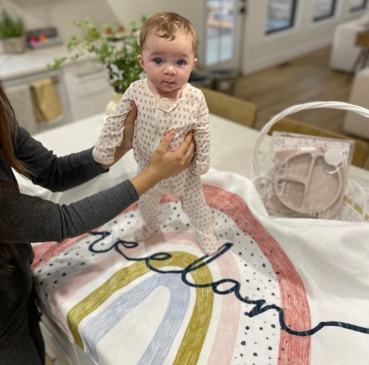 Personalized Rainbow Beach Towel with Name – Custom Bath, Pool Towel, Birthday & Vacation Gift, Soft Absorbent Outdoor Towel