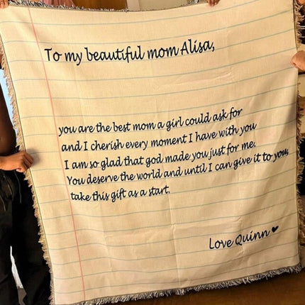Personalized Photo Custom Tapestry Woven Cotton Throw - Sublimated - Made in The USA (60"x54")