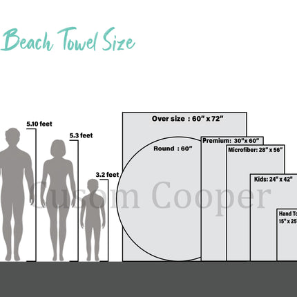 Personalized Mermaid Towel for Kids – Custom Name Beach & Pool Towel Birthday Vacation Gift