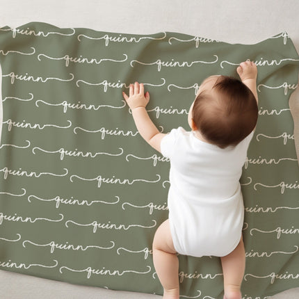 Personalized Signature Minky Blanket, Custom Name Blanket, Baby Gift