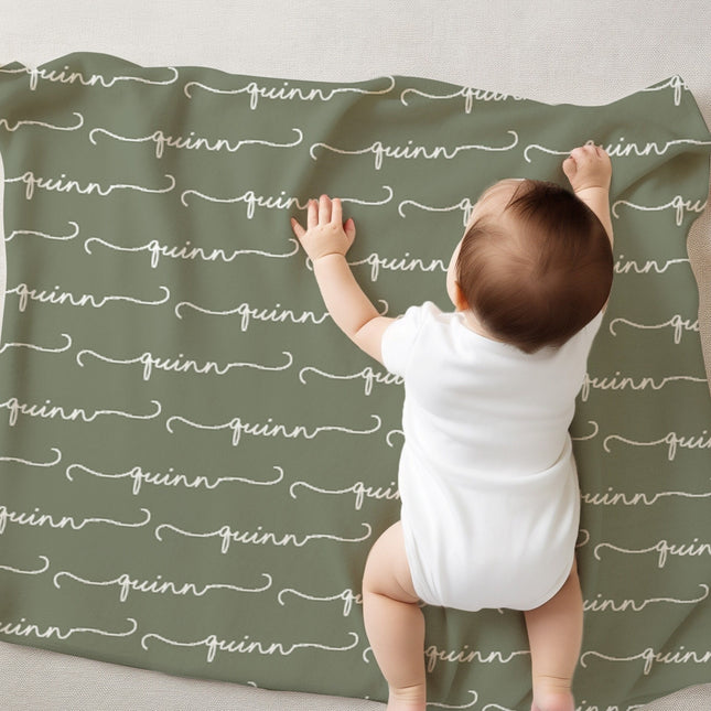 Personalized Signature Minky Blanket, Custom Name Blanket, Baby Gift