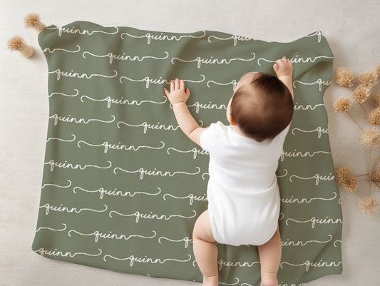 Personalized Signature Minky Blanket, Custom Name Blanket, Baby Gift