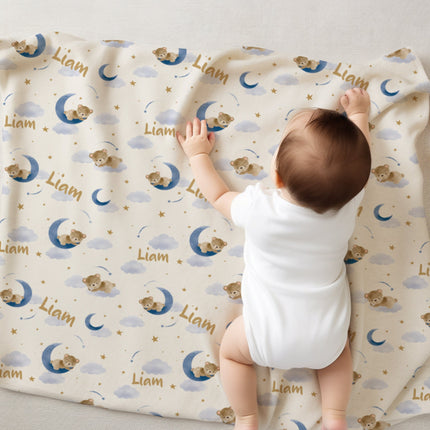 Personalized Teddy Bear Blanket: Plush Minky or Sherpa Baby Blanket