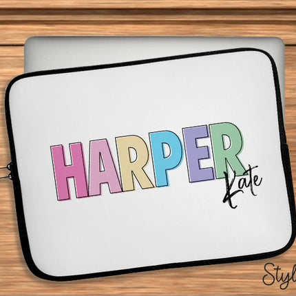Personalized Name iPad Case: Watercolor Rainbow, Back to School