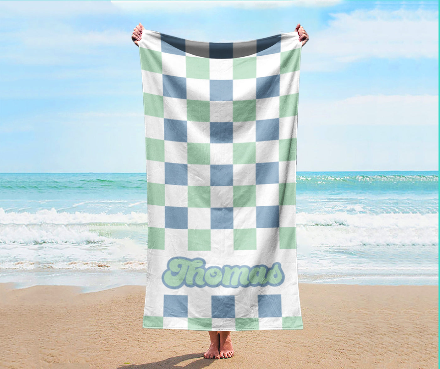 NEW Design Large Personalized Beach Towel Personalized Name Bath Towel Custom Towel Beach Towel With Name Outside Birthday Vacation Gift - CustomCooper