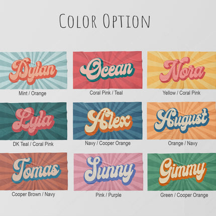 Groovy RETRO Style Personalized Beach Towel Personalized Name Bath Towel Custom Beach Towel With Name Outside Birthday Vacation Gift
