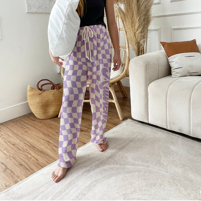 Custom Checker Pajama Pants: Personalized Name, Dog Photo Gift