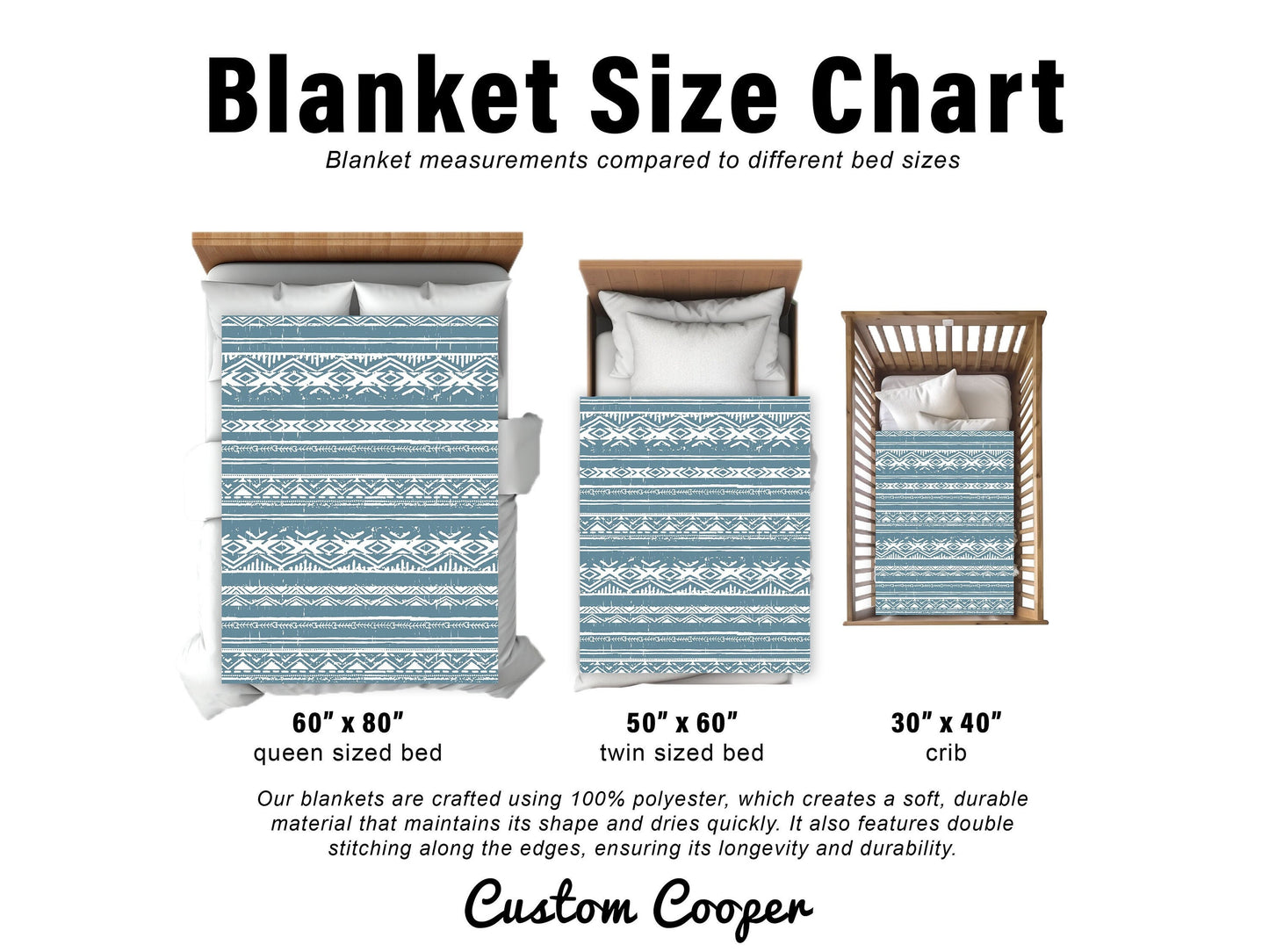 BABY BLUES Personalized Color Blanket, Minky or Sherpa custom blanket, Baby blanket, Kids Blanket, birthday gift idea