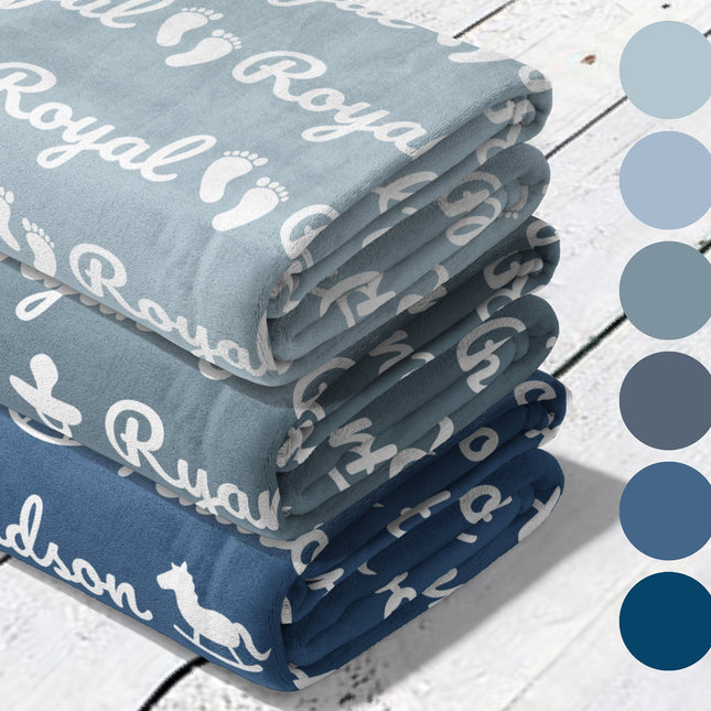 BABY BLUES Personalized Color Blanket, Minky or Sherpa custom blanket, Baby blanket, Kids Blanket, birthday gift idea