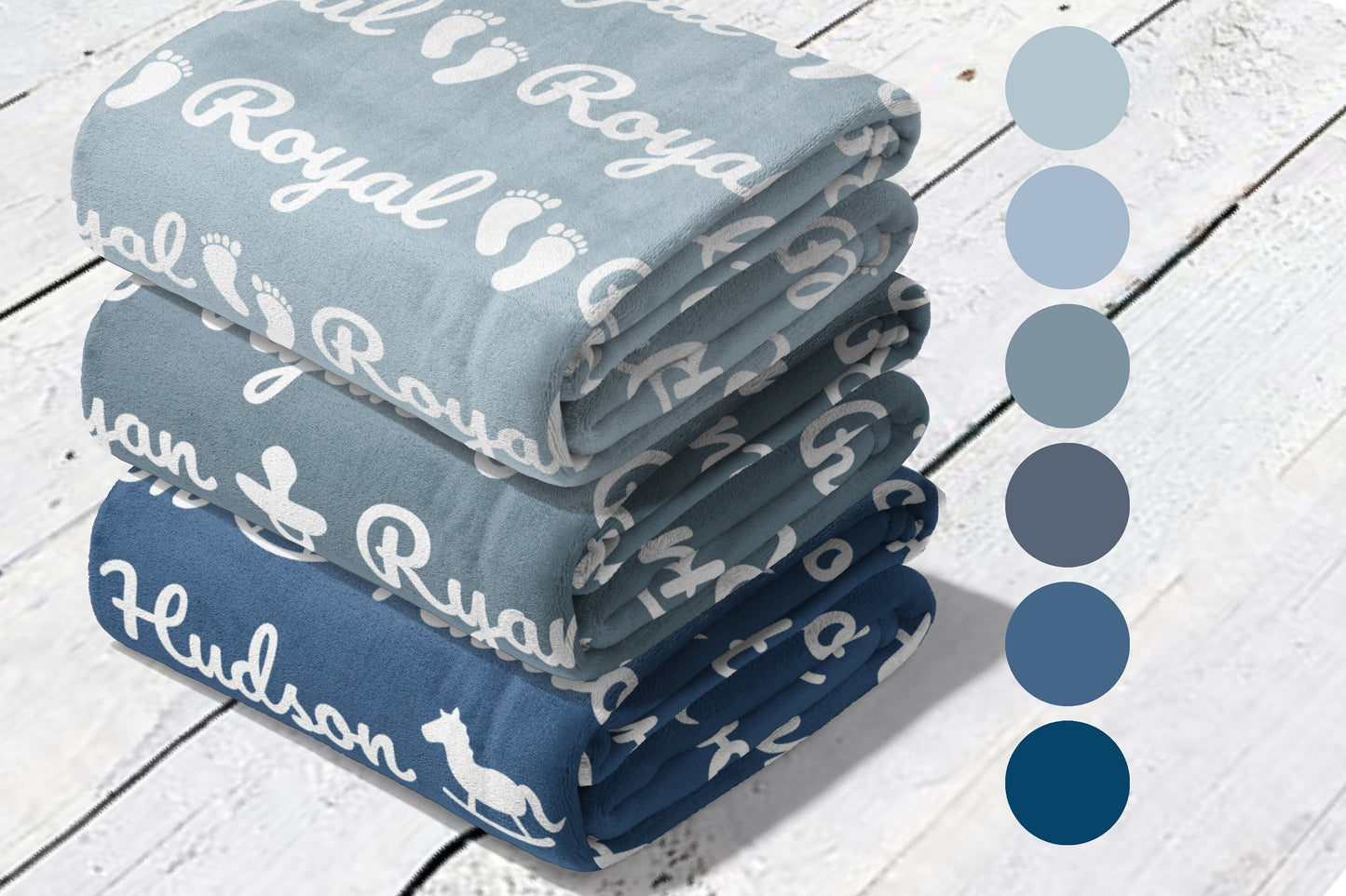 BABY BLUES Personalized Color Blanket, Minky or Sherpa custom blanket, Baby blanket, Kids Blanket, birthday gift idea