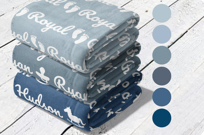 BABY BLUES Personalized Color Blanket, Minky or Sherpa custom blanket, Baby blanket, Kids Blanket, birthday gift idea