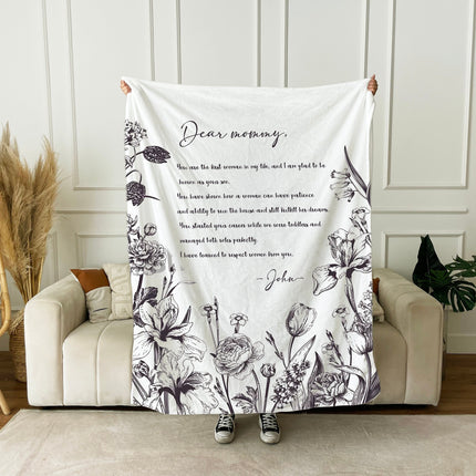 Personalized Love Letter Blanket, Plush Minky Fleece Throw