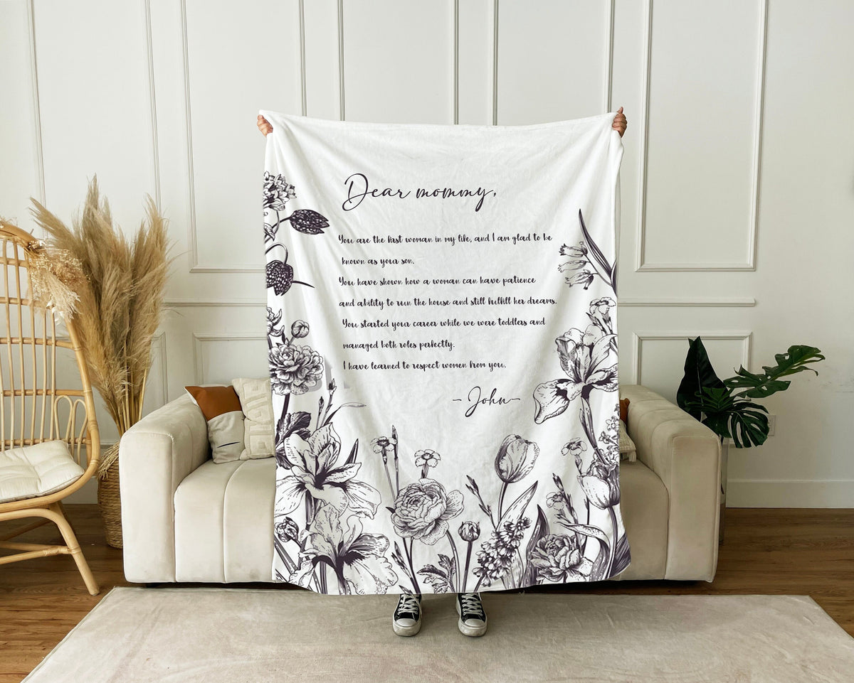 Personalized Love Letter Blanket, Plush Minky Fleece Throw