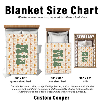 Retro Pumpkin Personalized Blanket: Groovy Autumn Minky or Sherpa