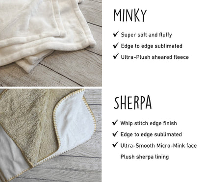 Kids girl Blanket Personalized Minky or Sherpa Baby Blanket Boy, Custom Kids Blanket Birthday Gift Idea