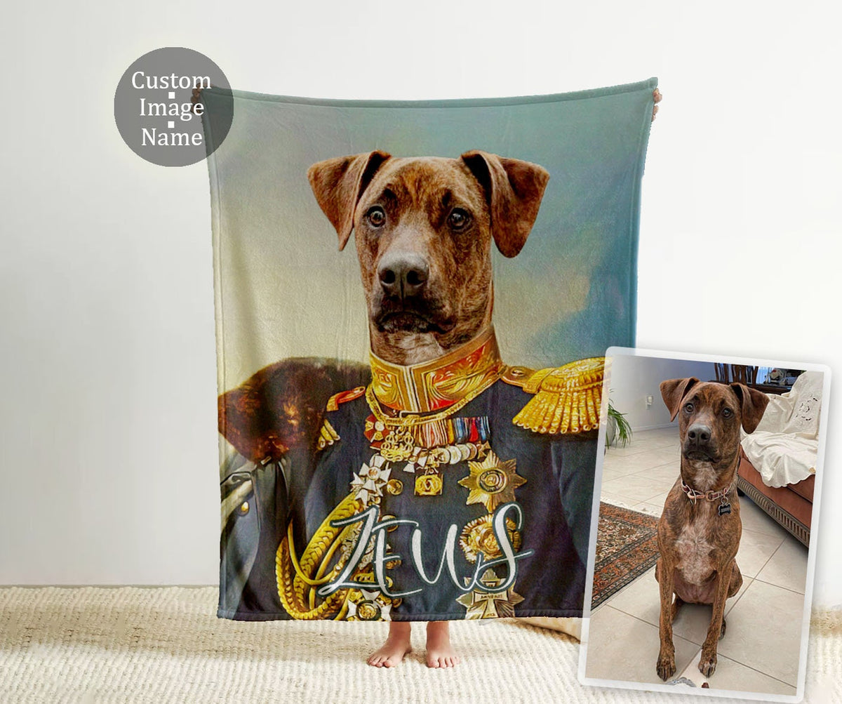Custom Royal Portrait Blanket: Personalized Renaissance Minky Blanket (50x60)