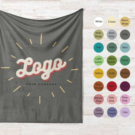 Retro Flower Name Personalized Minky Blanket: Autumn Gift