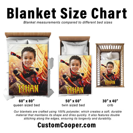 Personalized Kids Superhero Blanket: Custom Face Blanket