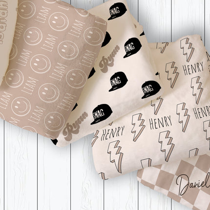 Personalized Kids Blanket: Plush Minky or Sherpa, Custom Name