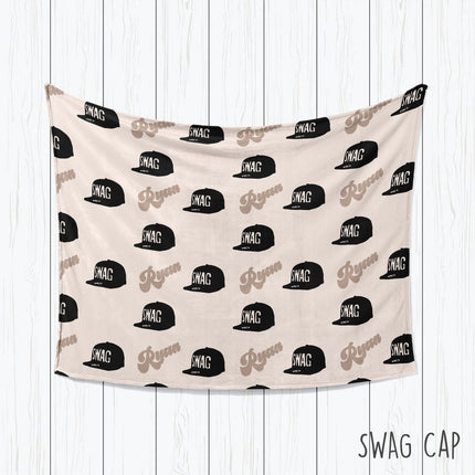 Personalized Kids Blanket: Plush Minky or Sherpa, Lightning Bolt Design