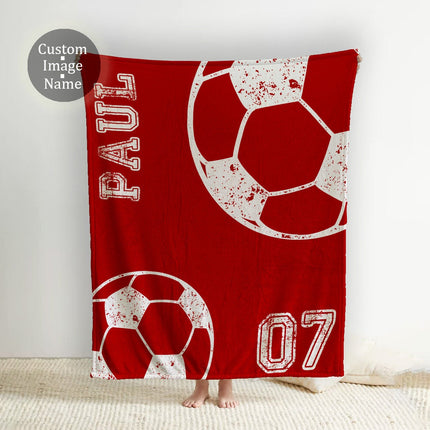 Personalized Sports Team blanket with Name, Custom blanket gift, Birthday Christmas Gift
