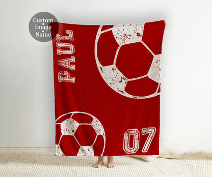 Personalized Sports Team blanket with Name, Custom blanket gift, Birthday Christmas Gift