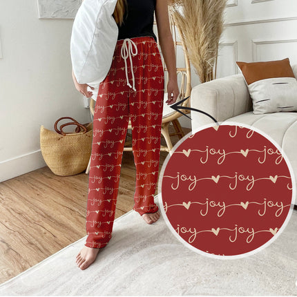 I LOVE YOU Pajama, Red and Green  Pajama pants winter Pajama Pants